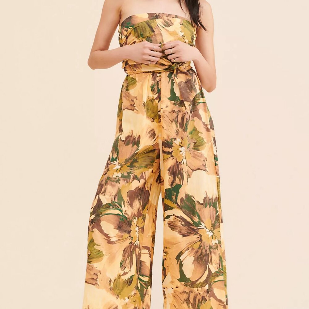 NWT Free People Girl & The Sun Waterfront Strapless Jumpsuit